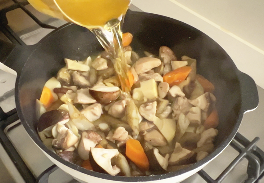 筑前煮-だし汁-作り方